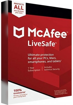 McAfee LiveSafe /10 PCs (1 Year)