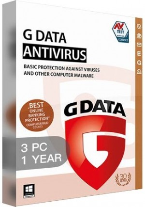 G Data Antiviru / 3 PCs (1 Year)