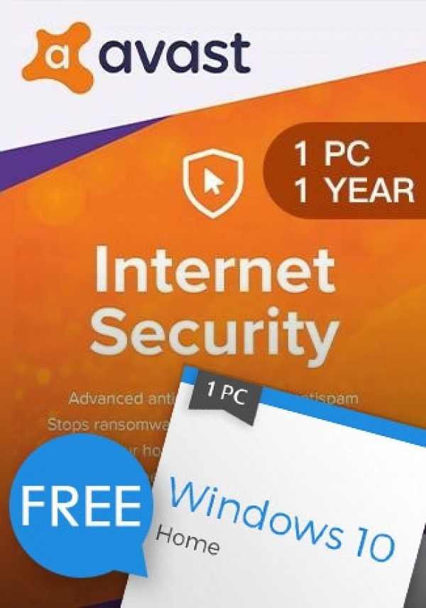 Windows 10 Home + Avast Internet Security 1 PC 1 Year