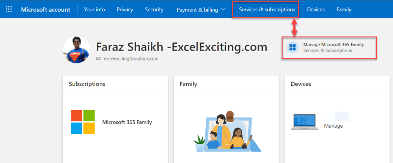 MS Office 365 family